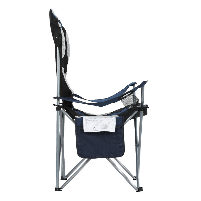 Weisshorn 2X Camping Chairs Folding Arm Chair Portable Camping Garden Fishing - Outbackers