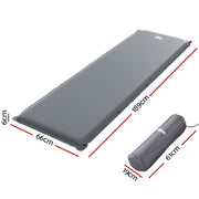 Weisshorn Self Inflating Mattress 6CM Camping Sleeping Mat Air Bed Single Grey - Outbackers