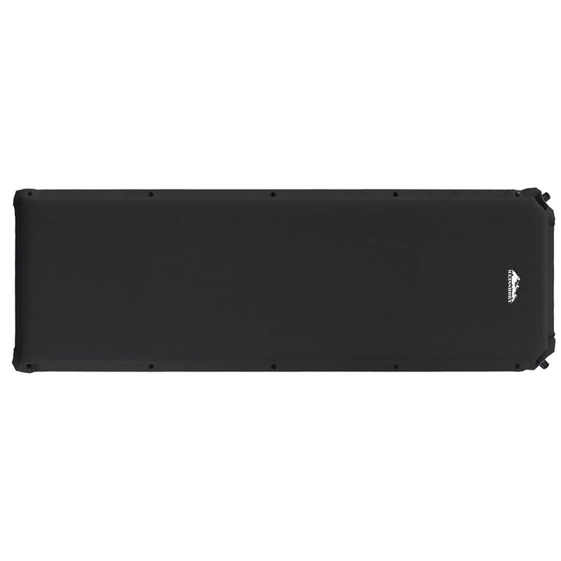 Weisshorn Self Inflating Mattress 9.5CM Camping Sleeping Air Bed Single Black - Outbackers