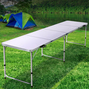 Weisshorn Camping Table Folding Aluminum Portable BBQ Outdoor 240CM - Outbackers