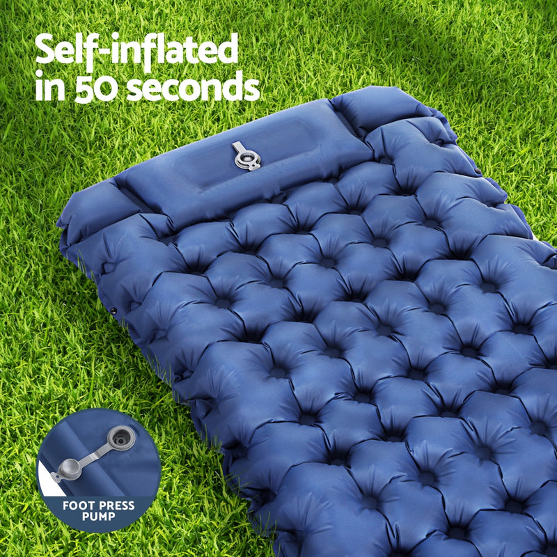 Weisshorn Self Inflating Mattress Camping Sleeping Mat Air Bed Single Pillow Bag - Outbackers