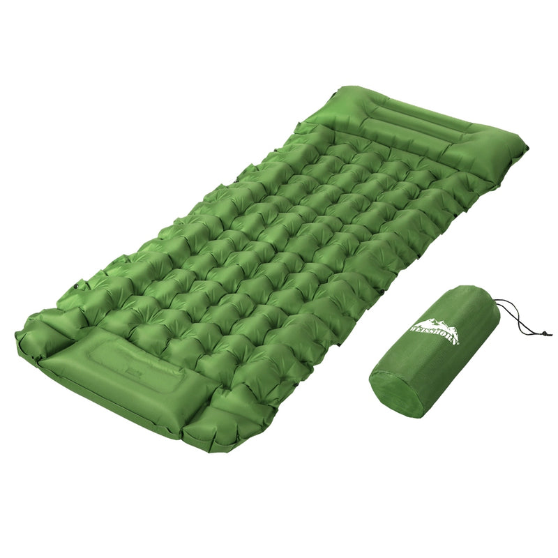 Weisshorn Self Inflating Mattress Camping Sleeping Mat Air Bed Pad Single Pillow - Outbackers