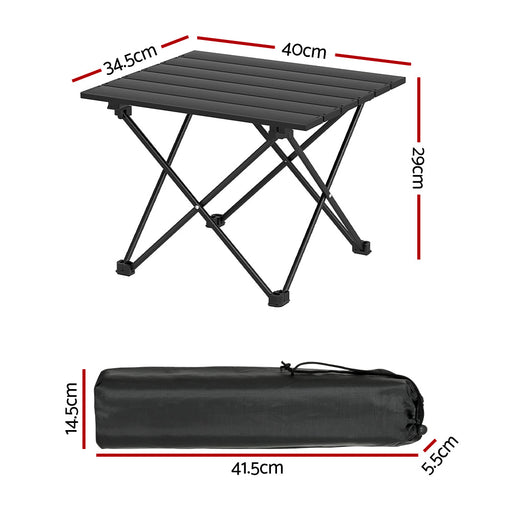 Weisshorn Folding Camping Table 40cm Aluminium Portable Outdoor Picnic BBQ - Outbackers