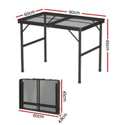 Weisshorn Folding Camping Table 90cm Desk Portable Outdoor Picnic Garden BBQ - Outbackers