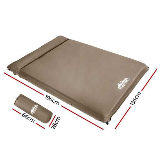 Weisshorn Double Size Self Inflating Mattress Mat 10CM Thick   Coffee - Outbackers