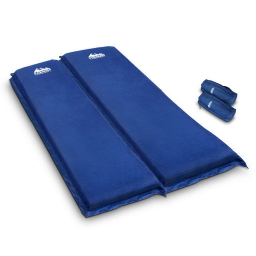 Weisshorn Self Inflating Mattress Camping Sleeping Mat Air Bed Pad Double Navy 10CM Thick - Outbackers