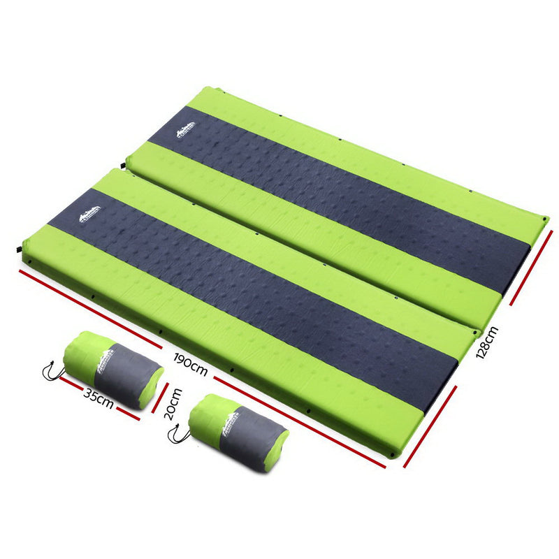 Weisshorn Self Inflating Mattress Camping Sleeping Mat Air Bed Pad Double Green - Outbackers
