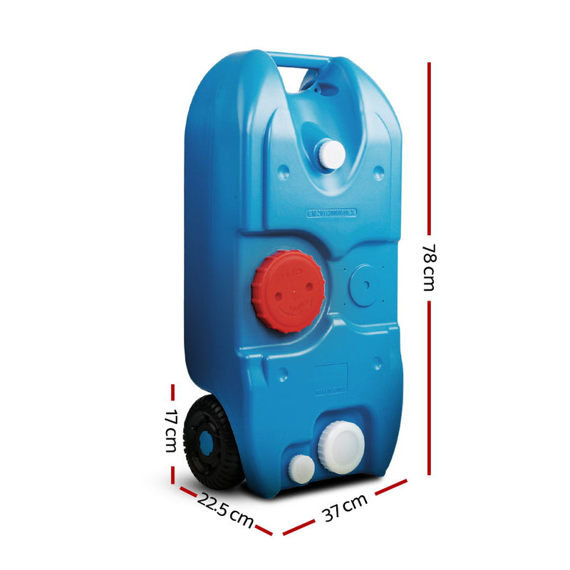 Weisshorn 40L Portable Wheel Water Tanks Tank Camping Hiking Caravan Storage - Outbackers
