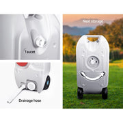 Weisshorn 40L Portable Wheel Water Tank - Grey - Outbackers