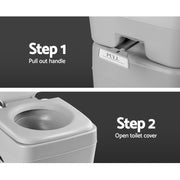 Weisshorn 20L Portable Outdoor Camping Toilet - Grey - Outbackers