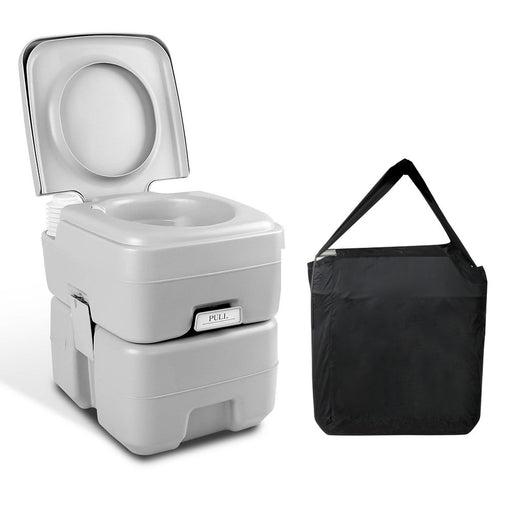 Weisshorn 20L Portable Outdoor Camping Toilet with Carry Bag- Grey - Outbackers