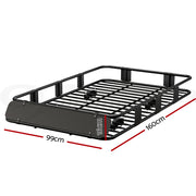 Giantz Universal Roof Rack Basket Car Luggage Carrier Steel Vehicle Cargo 160cm - Outbackers