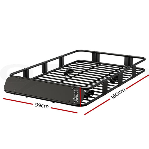 Giantz Universal Roof Rack Basket Car Luggage Carrier Steel Vehicle Cargo 160cm - Outbackers