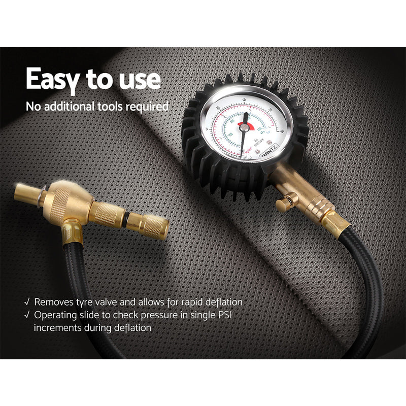 Giantz Rapid Tyre Air Deflator 4X4 4WD with Pressure Gauge Valve Tool - Outbackers