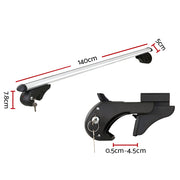 Universal Car Roof Rack 1360mm Cross Bars Aluminium Silver Adjustable Car 90kgs load Carrier - Outbackers