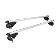 Universal Car Roof Rack 1360mm Cross Bars Aluminium Silver Adjustable Car 90kgs load Carrier - Outbackers