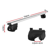 Universal Car Roof Rack Cross Bars Aluminium Adjustable 111cm Silver Upgraded - Outbackers