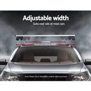 Universal Car Roof Rack Cross Bars Aluminium Adjustable 111cm Silver Upgraded - Outbackers
