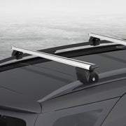 Universal Car Roof Rack Cross Bars Aluminium Adjustable 111cm Silver Upgraded - Outbackers