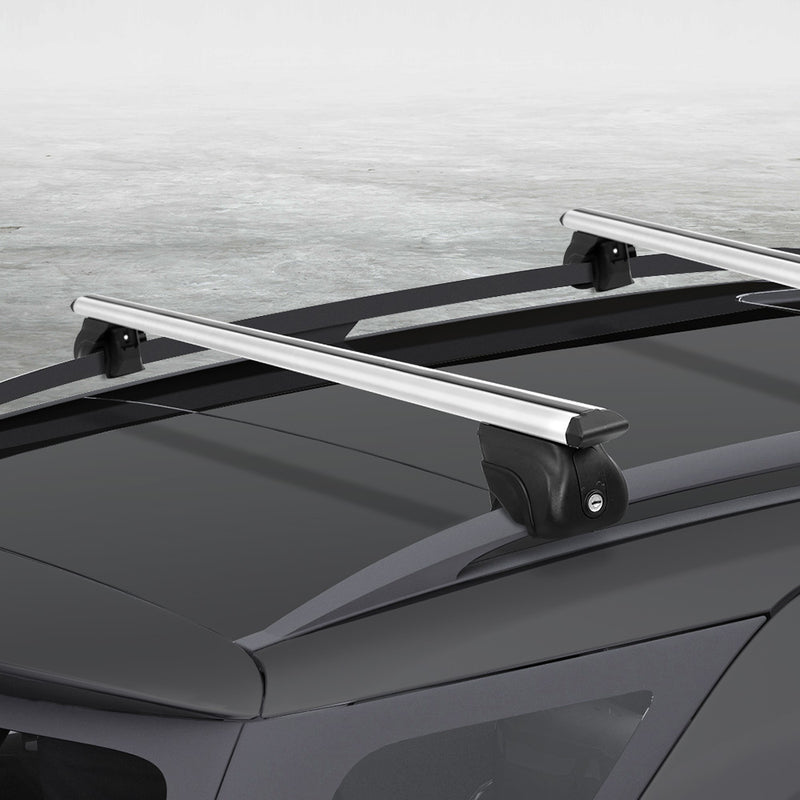 Universal Car Roof Rack Cross Bars Aluminium Adjustable 111cm Silver Upgraded - Outbackers