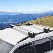 Universal Car Roof Rack Cross Bars Aluminium Adjustable 111cm Silver Upgraded - Outbackers