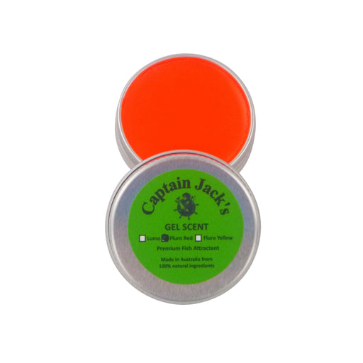 Captain Jack's Gel Scent - Fluoro Orange Red, 15 gm Tin - Outbackers