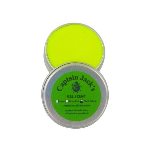 Captain Jack's Gel Scent - Fluoro Yellow, 15 gm Tin - Outbackers