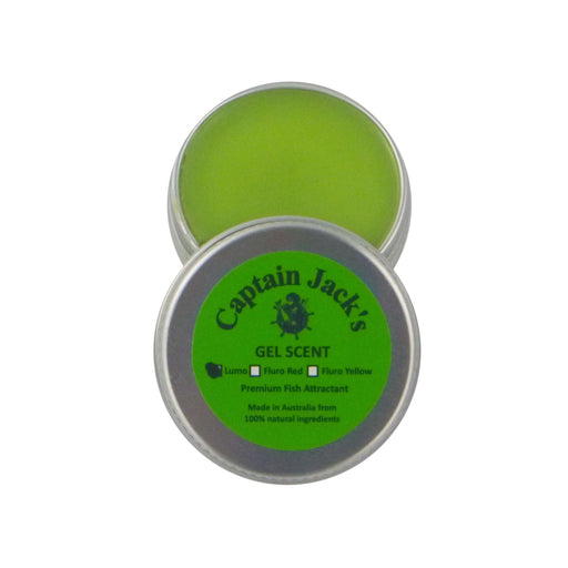 Captain Jack's Gel Scent - Lumo Blue Green, 15 gm Tin - Outbackers