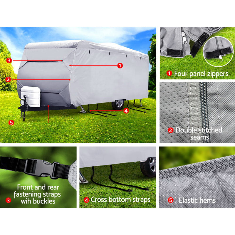 Weisshorn 16-18ft Caravan Cover Campervan 4 Layer UV Water Resistant - Outbackers