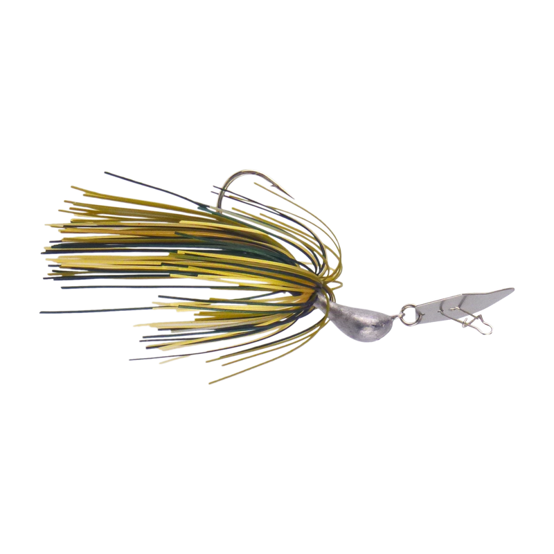 Dekoi 14gm Bladed Swim Jig, Chatterbait, Camo Green, 2 pack - Outbackers