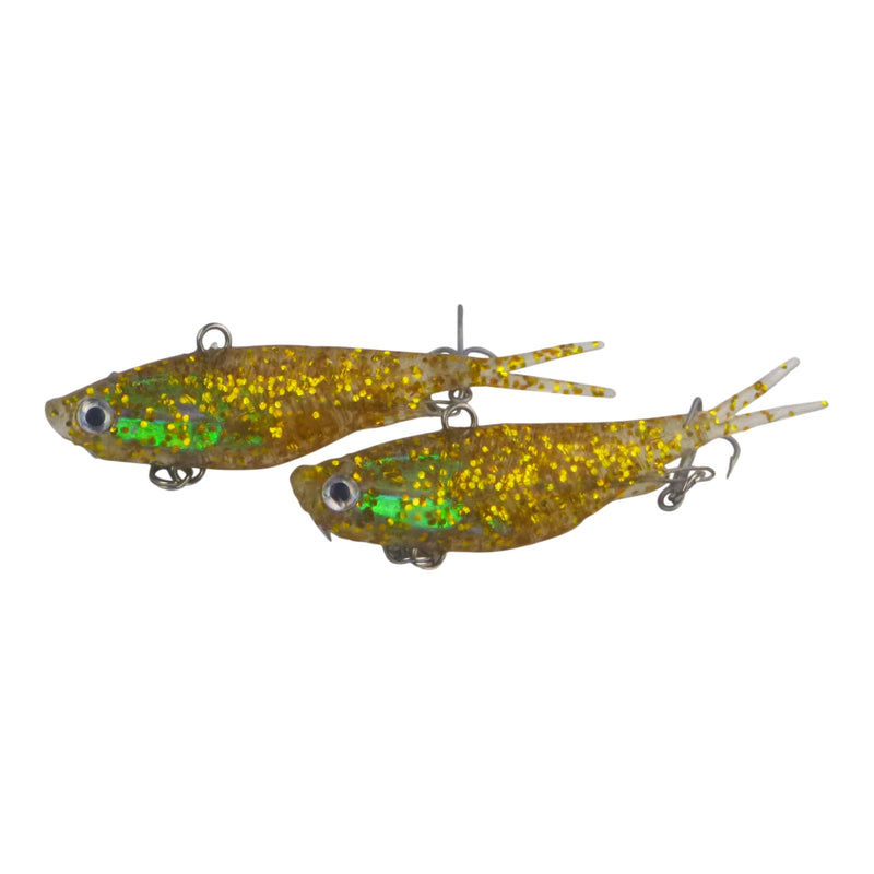 Swimerz 95mm Soft Vibe, Clear Gold, 2 pack - Outbackers