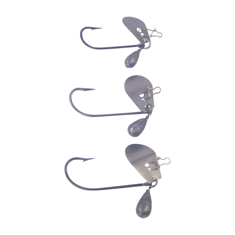 Dekoi Blade Jig Head, Straight Shank, Size Medium, 3 pack - Outbackers