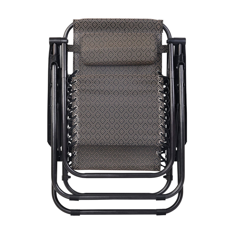 Gardeon Zero Gravity Recliner Chairs Outdoor Sun Lounge Beach Chair Camping - Beige - Outbackers