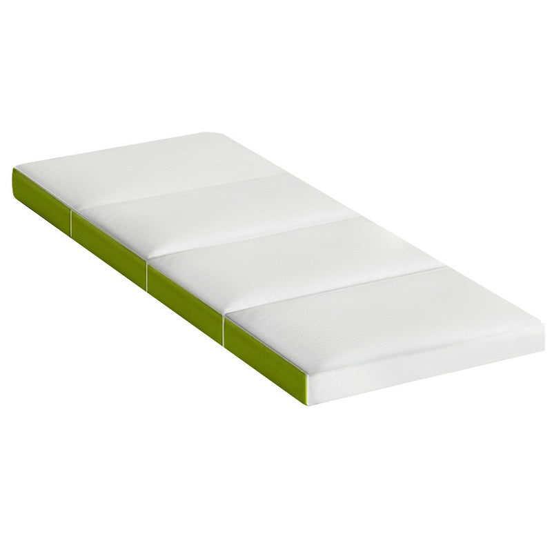 Giselle Bedding Foldable Mattress 4-FOLD Folding Bed Mat Camping Single Green - Outbackers