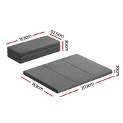 Giselle Bedding Foldable Mattress Folding Portable Bed Camping Mat Queen Grey - Outbackers