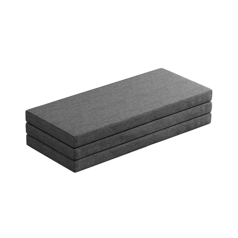 Giselle Bedding Foldable Mattress Folding Portable Bed Camping Mat Queen Grey - Outbackers