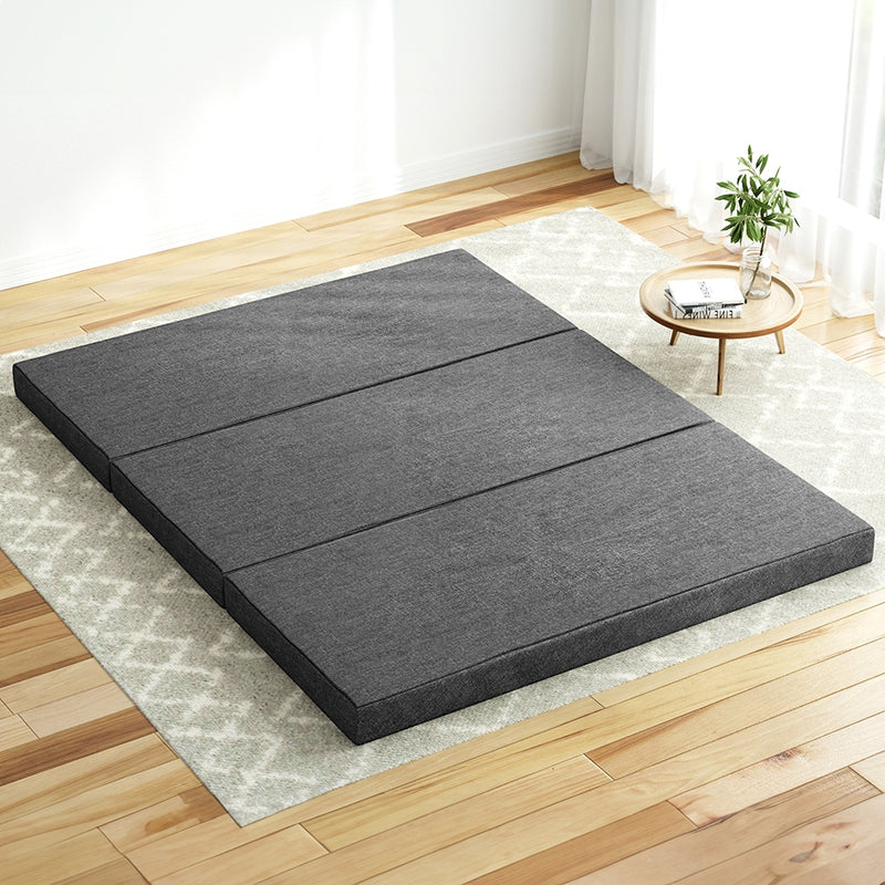Giselle Bedding Foldable Mattress Folding Portable Bed Camping Mat Queen Grey - Outbackers