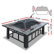 Fire Pit BBQ Grill Table Outdoor Garden Patio Camping Wood Charcoal Fireplace - Outbackers