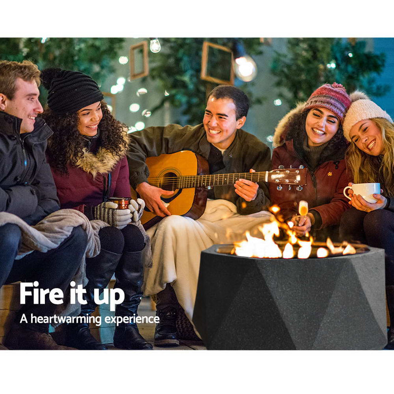 Grillz Outdoor Portable Fire Pit Bowl Wood Burning Patio Oven Heater Fireplace - Outbackers