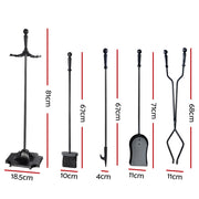 Grillz Fireplace Tool Set Fire Place Tools Poker Brush Shovel Stand Tongs - Outbackers