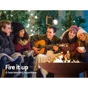 Grillz Fire Pit Charcoal Vintage Campfire Burner Rust Outdoor Steel Bowl 70CM - Outbackers