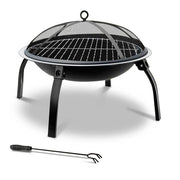 Fire Pit BBQ Charcoal Smoker Portable Outdoor Camping Pits Patio Fireplace 22" - Outbackers