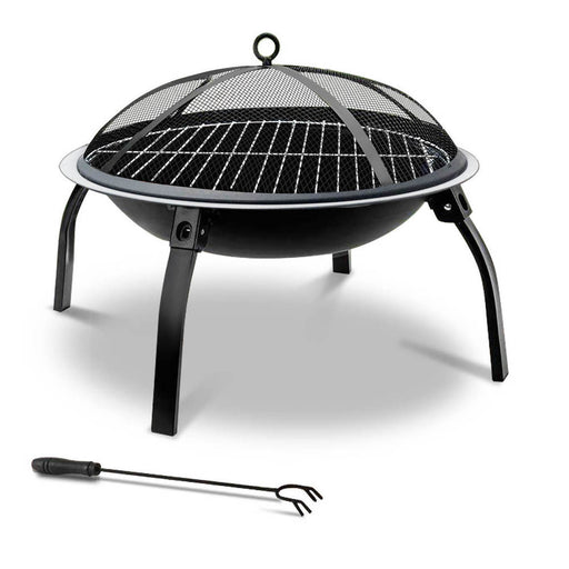 Fire Pit BBQ Charcoal Smoker Portable Outdoor Camping Pits Patio Fireplace 22" - Outbackers