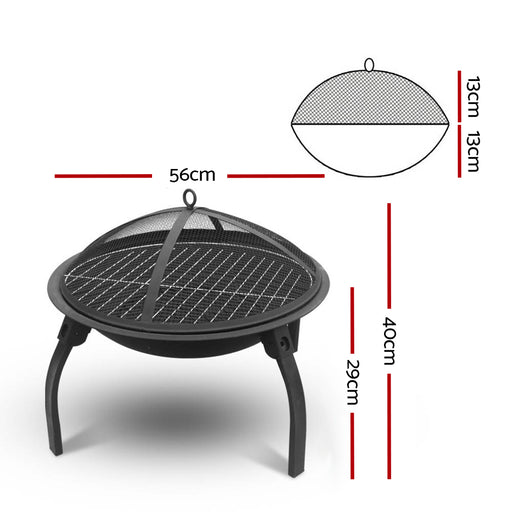 Fire Pit BBQ Charcoal Smoker Portable Outdoor Camping Pits Patio Fireplace 22" - Outbackers