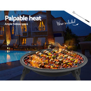 Fire Pit BBQ Charcoal Smoker Portable Outdoor Camping Pits Patio Fireplace 22" - Outbackers
