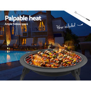 Fire Pit BBQ Charcoal Grill Smoker Portable Outdoor Camping Garden Pits 30" - Outbackers