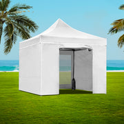 Instahut Gazebo Pop Up Marquee 3x3 Folding Wedding Tent Gazebos Shade White - Outbackers