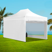 Instahut Gazebo Pop Up Marquee 3x4.5 Folding Wedding Tent Gazebos Shade White - Outbackers