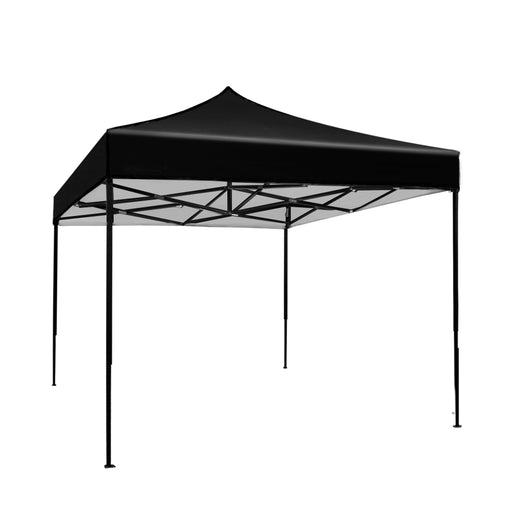 Instahut Gazebo Pop Up Marquee 3x3 Outdoor Tent Folding Wedding Gazebos Black - Outbackers