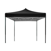 Instahut Gazebo Pop Up Marquee 3x3 Outdoor Tent Folding Wedding Gazebos Black - Outbackers